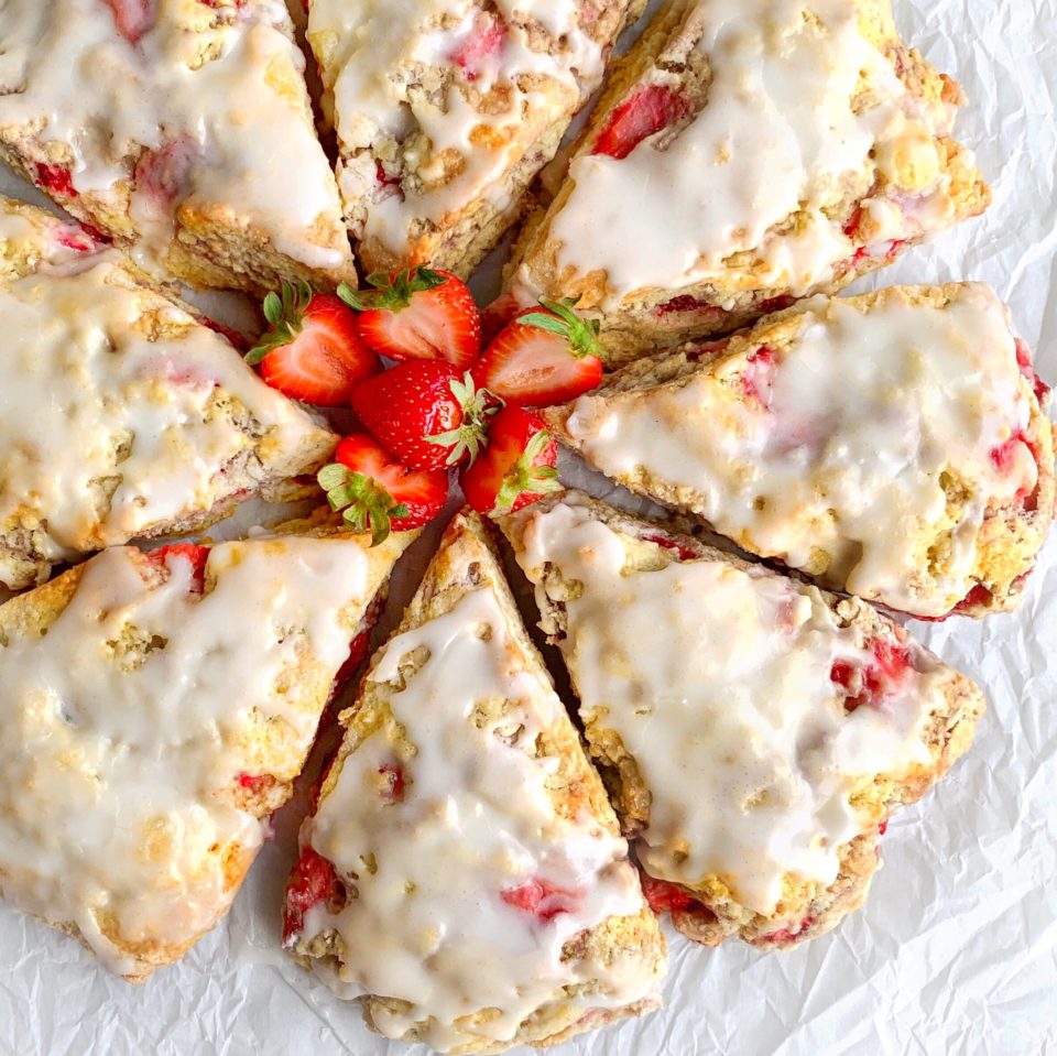 Strawberry Scones w/Lemon Drizzle by Baker by Nature