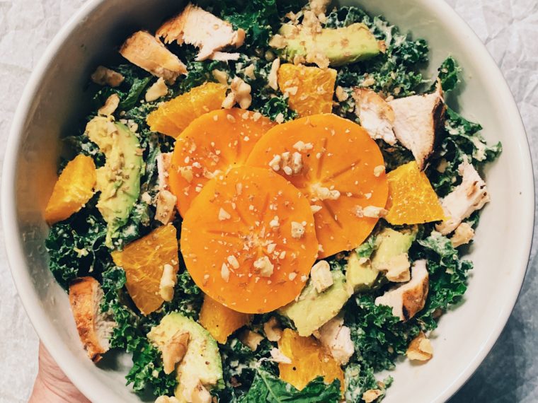 Kale Salad w/Orange Sections, Avocado & Grilled Chicken