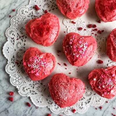 Raspberry Cakes w/Pink Lemon Raspberry Frosting