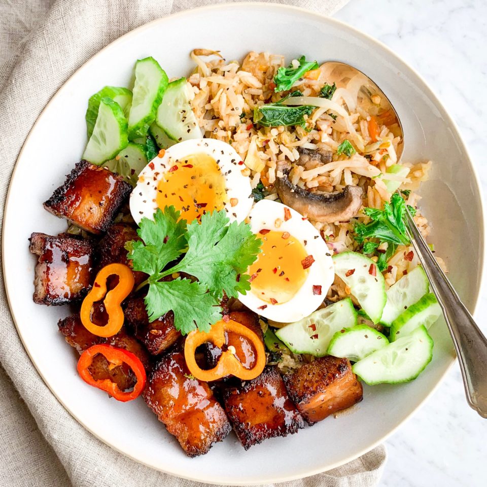Asian Pork Belly & Fried Rice Bowl