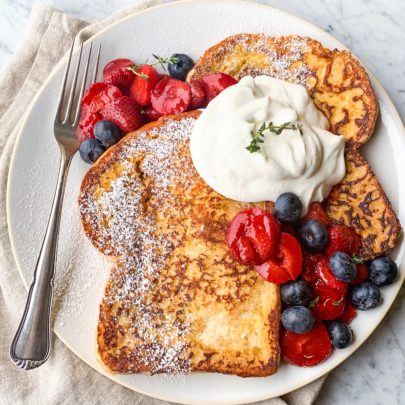 French Toast w/Roasted Strawberries