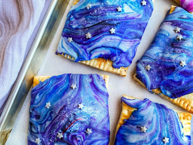 Homemade Pop Tarts w/Blueberry Filling & Galaxy Icing