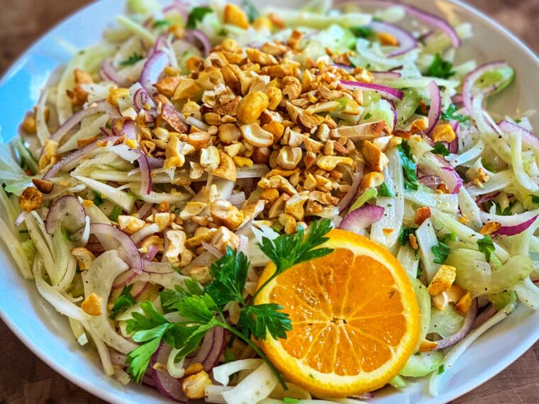 Fennel Salad w/Orange Vinaigrette & Spiced Cashews by The Culinary Institute of America