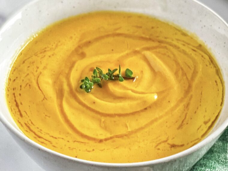 Sweet Potato Bisque with Pear & Lime