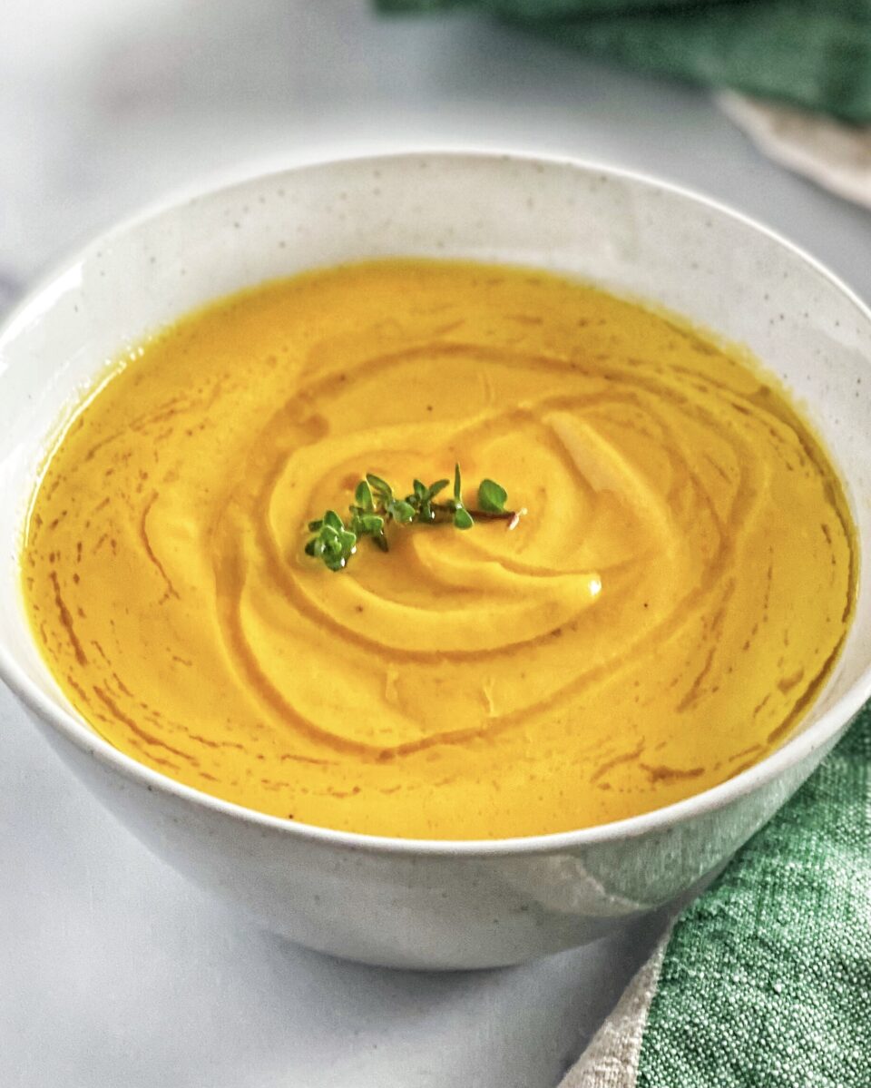 Sweet Potato Bisque with Pear & Lime
